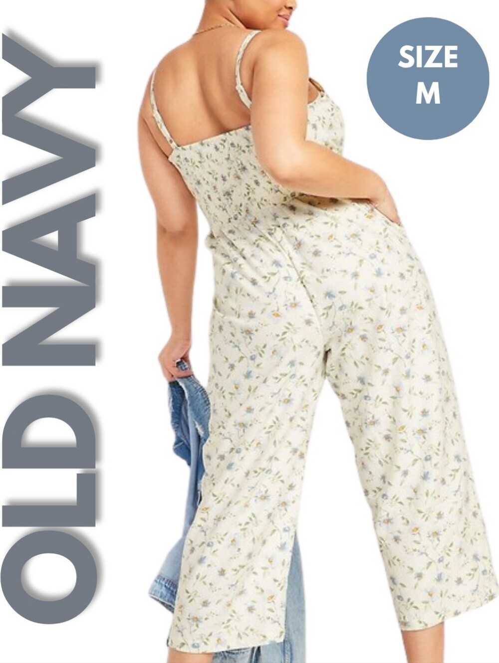 Old Navy Floral Linen Jumpsuit Size M